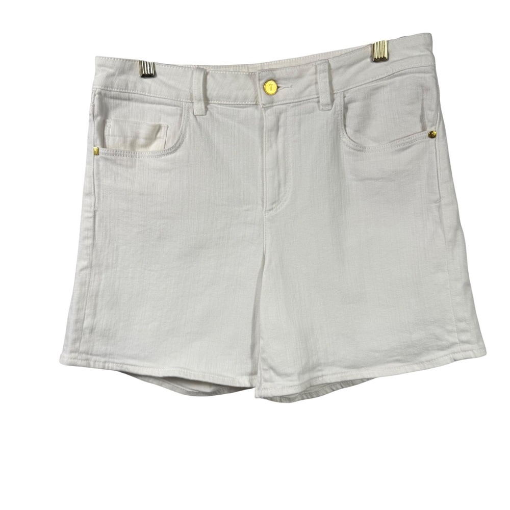 Pilcro‎ and the Letterpress White Denim Shorts Gold Hardware Womens Size 31